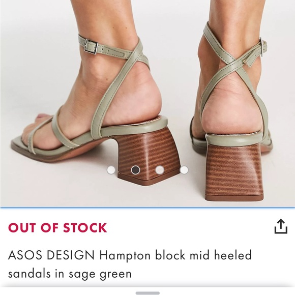 ASOS DESIGN Hampton Block Mid Heeled Strappy Sandals in Sage Women’s Sz 10 NWT - Picture 3 of 13